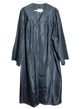 Jostens Graduation Gown Black Poly Standard Mens 5'10"-6' December Grad Unisex